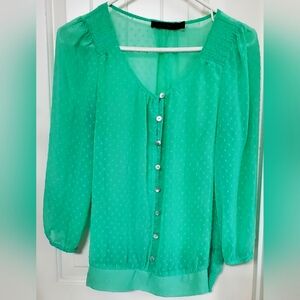 The Limited sheer textured blouse, size small